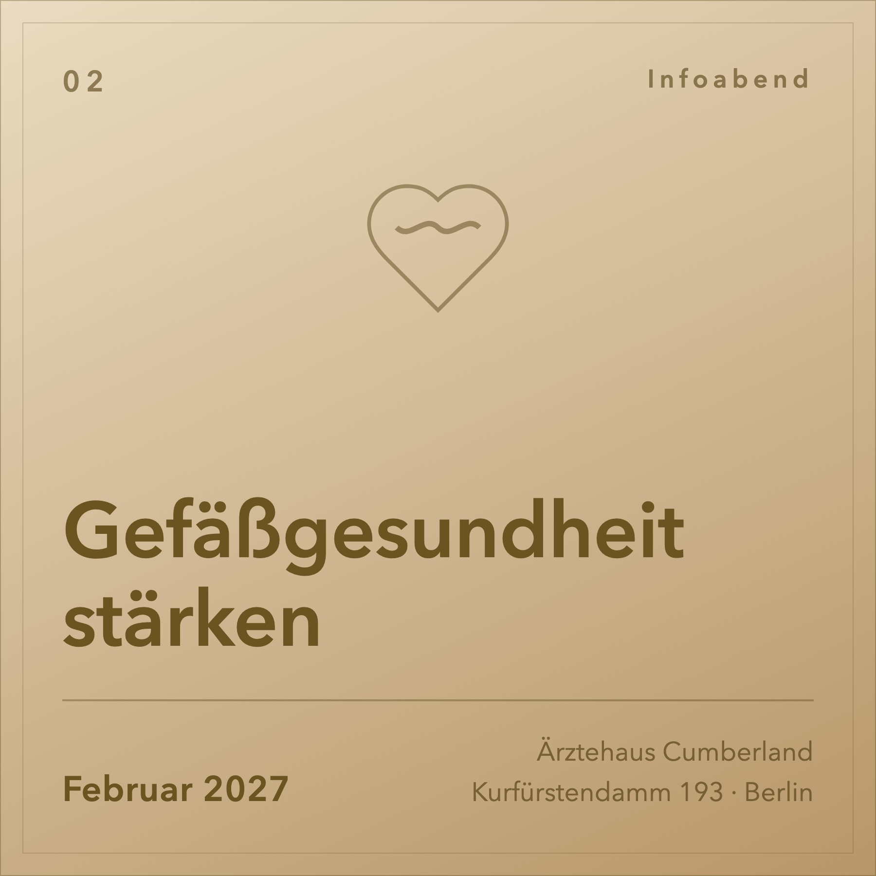 Gefäßgesundheit stärken — Veranstaltung im Ärztehaus Cumberland, Februar 2027