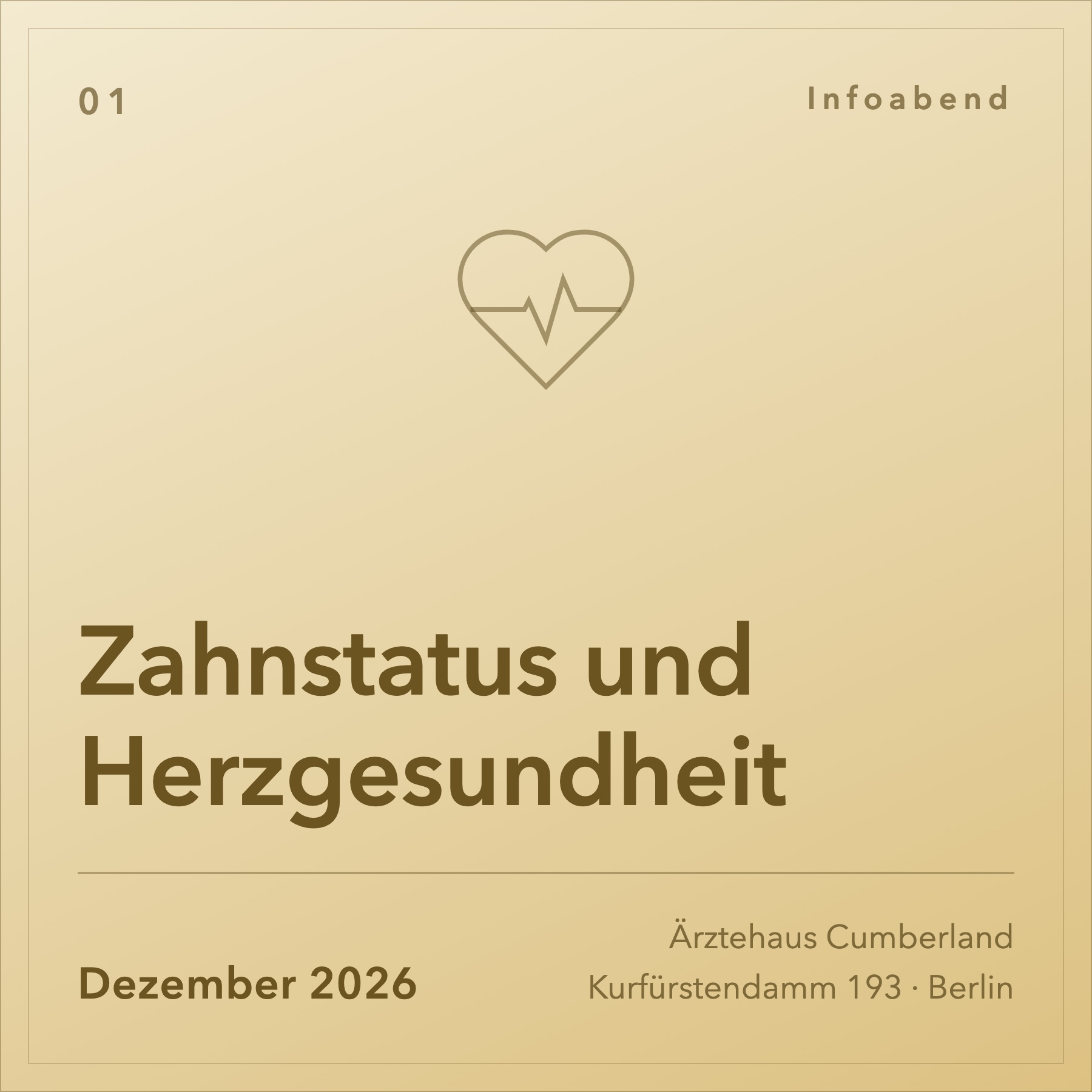 Zahnstatus und Herzgesundheit — Veranstaltung im Ärztehaus Cumberland, Dezember 2026